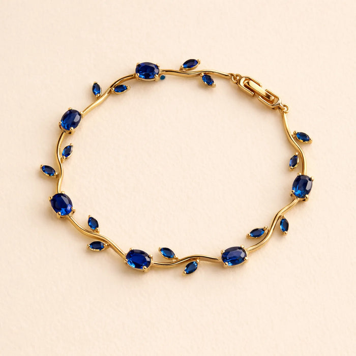 Blue Gold Tulip Bracelet -18K Gold Plated