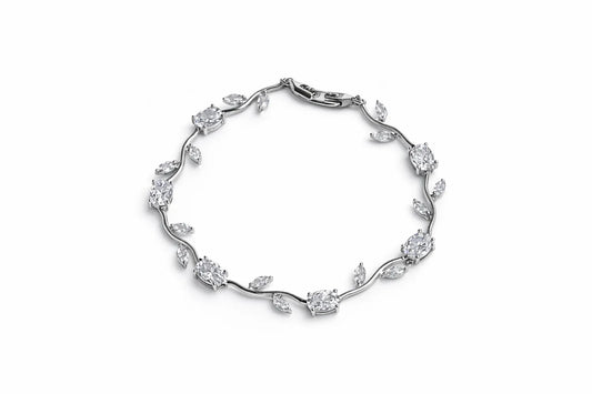 White Silver Tulip Bracelet -18K Gold Plated