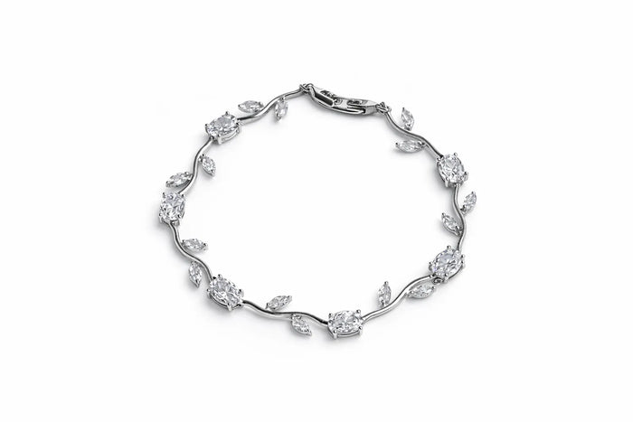 White Silver Tulip Bracelet -18K Gold Plated
