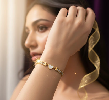 Radiant Heart Bracelet -18K Gold Plated