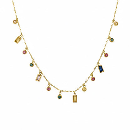 Celestial Multi-Stone Necklace -18K Gold Plated