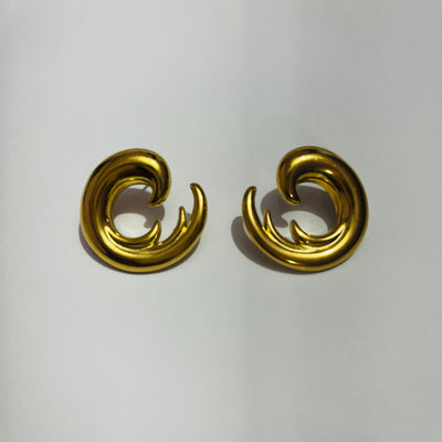 Gold Wave Hoop Earrings