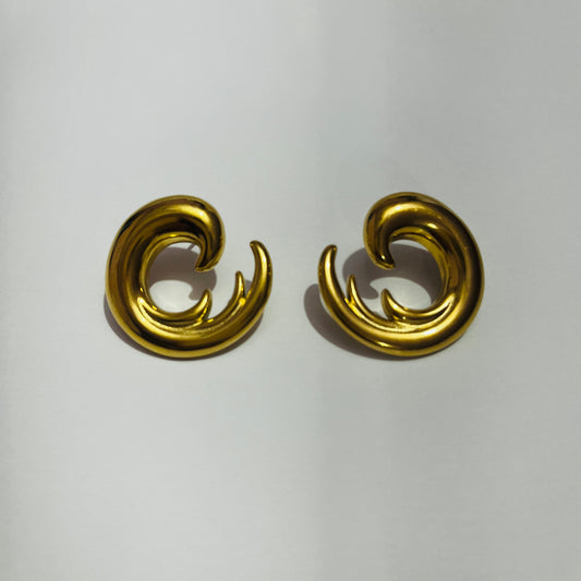 Gold Wave Hoop Earrings