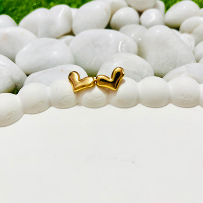 Gold Mini Heart Stud Earrings