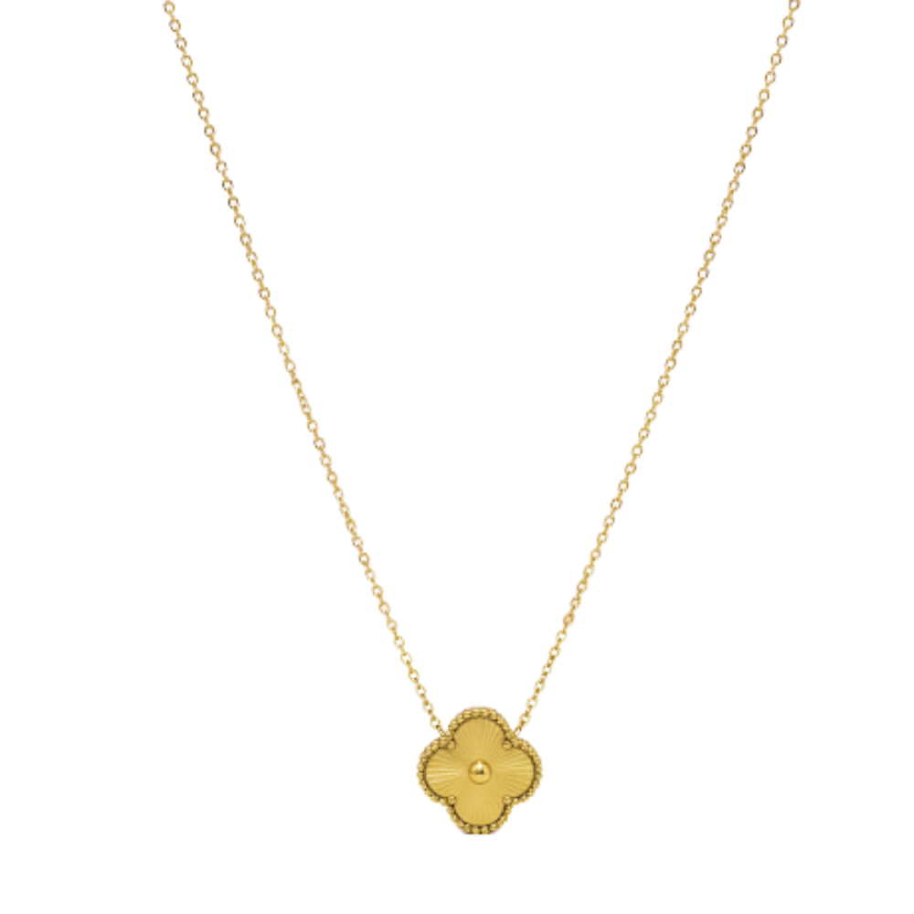 Gold Clover Pendant Necklace -18K Gold Plated