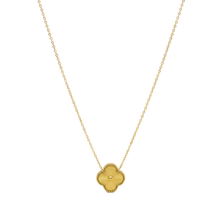 Gold Clover Pendant Necklace -18K Gold Plated
